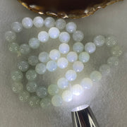 Type A Light Lavender Green Jadeite Beads Necklace 160.48g 56cm 12.6mm 48 Beads - Huangs Jadeite and Jewelry Pte Ltd