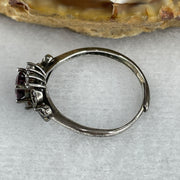 Natural Pink Cubic Zirconia Ring in S925 Sliver 1.53g 5.4 by 4.9 by 3.0mm (Adjustable Size) - Huangs Jadeite and Jewelry Pte Ltd
