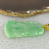 Type A Apple Green Jadeite Bamboo Ruyi Bat Pendent 25.79g 51.6 by 27.5 by 7.7 mm - Huangs Jadeite and Jewelry Pte Ltd
