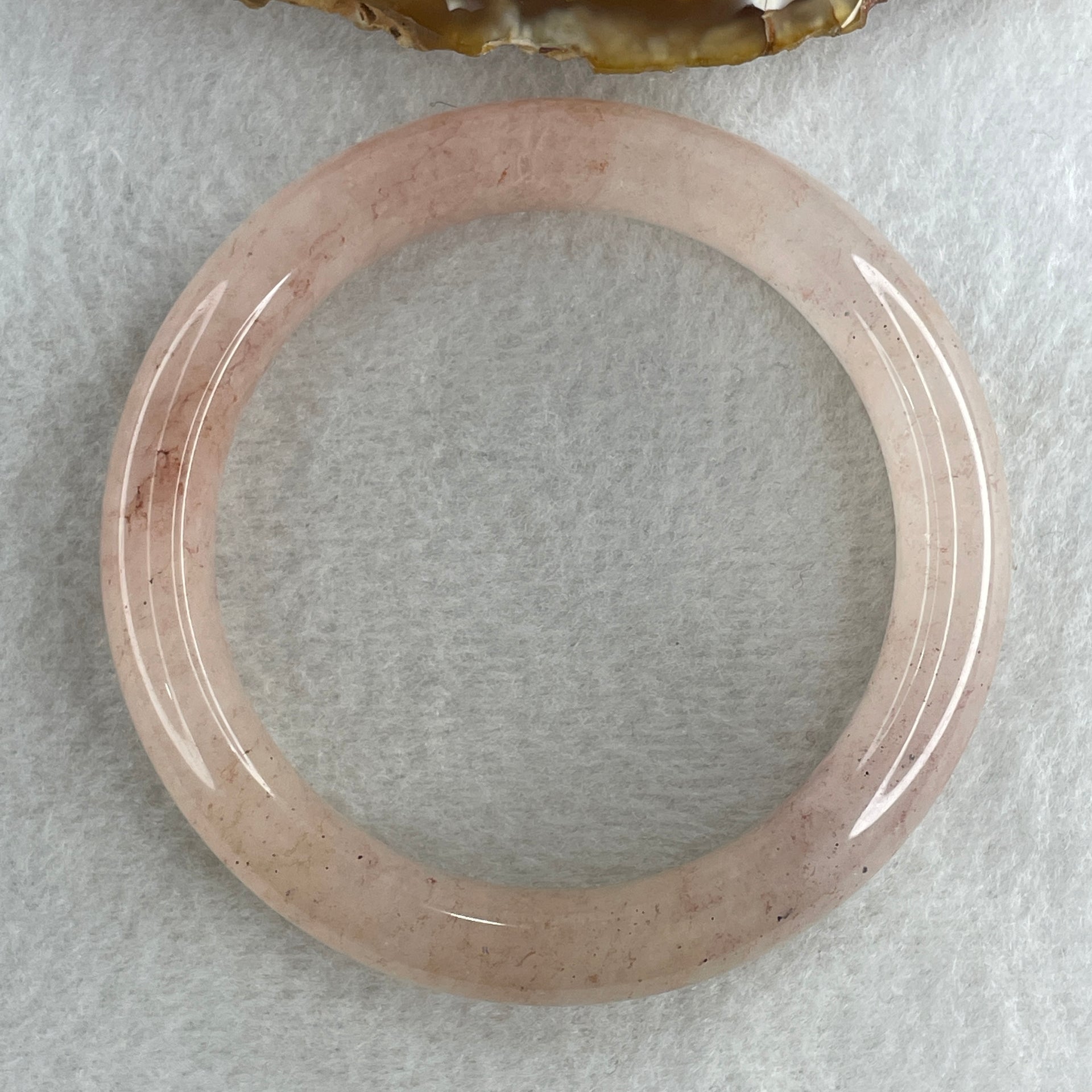 Natural Rose Quartz Bangle 54.77g Inner Diameter 58.4mm 13.0 by 10.0mm (Slight Internal Line) - Huangs Jadeite and Jewelry Pte Ltd