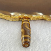 Natural Powerful Tibetan Old Oily Agate Double Nectar Vessel Dzi Bead Heavenly Master (Tian Zhu) 花蜜容器眼天珠 7.17g 38.3 by 11.0mm - Huangs Jadeite and Jewelry Pte Ltd