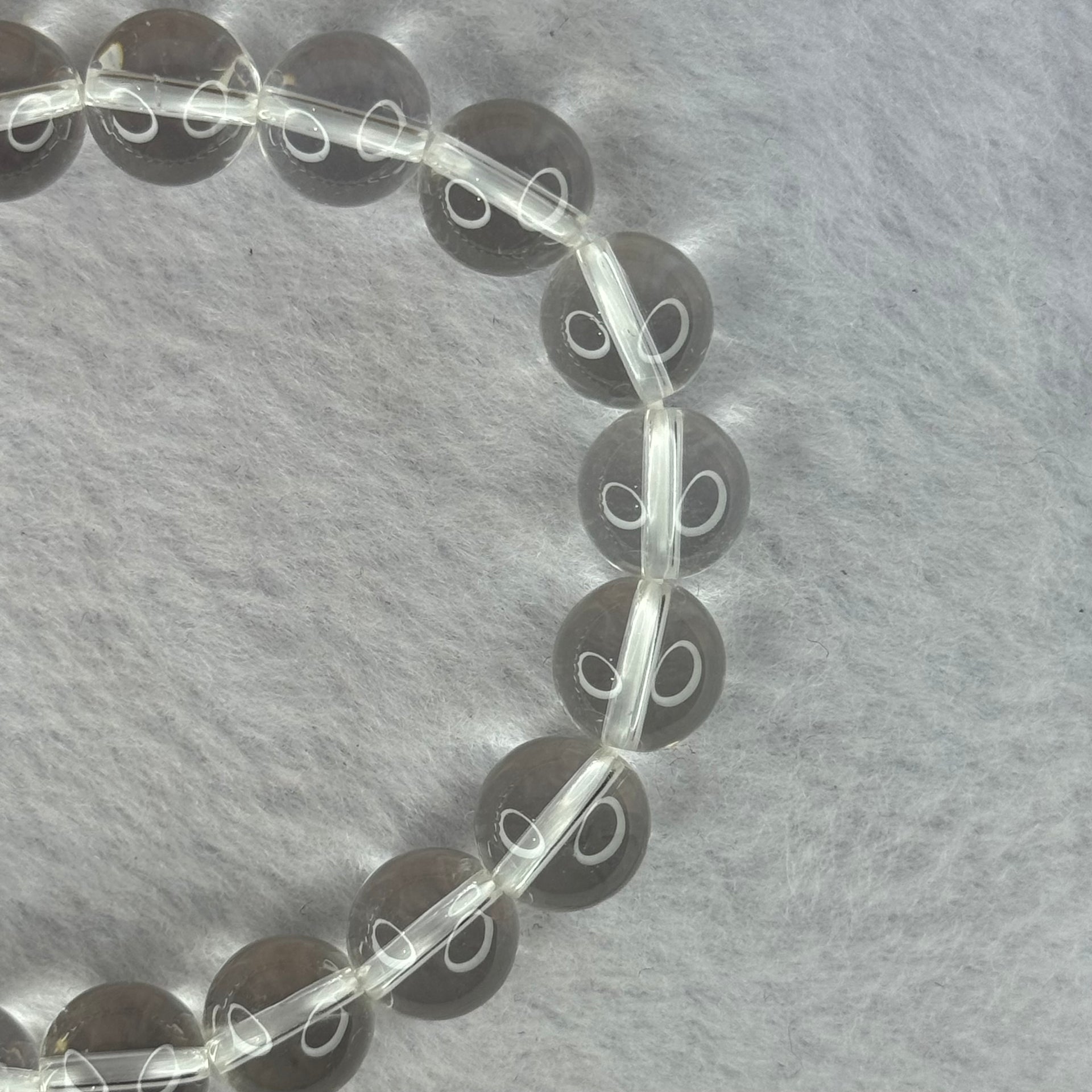 Natural Clear Quartz Bracelet 天然白水晶手链 30.81g 17cm 10.6mm 19 Beads - Huangs Jadeite and Jewelry Pte Ltd