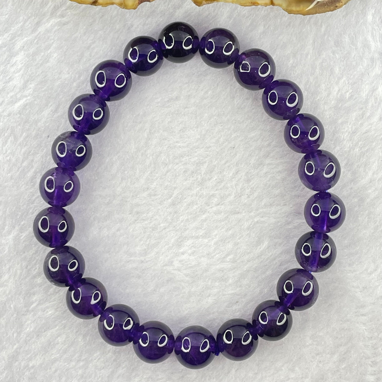 Good Grade Natural Amethyst Bracelet 20.18g 15.5cm 8.9mm 22 Beads - Huangs Jadeite and Jewelry Pte Ltd