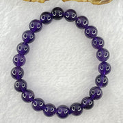 Good Grade Natural Amethyst Bracelet 20.18g 15.5cm 8.9mm 22 Beads - Huangs Jadeite and Jewelry Pte Ltd