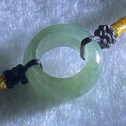 Type A Blueish Green Jadeite Ping An Kou Donut With String Bracelet 2.63g 14.9 by 6.6mm - Huangs Jadeite and Jewelry Pte Ltd