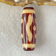 Natural Powerful Tibetan Old Oily Red White Agate One Eye Water Element Dzi Bead Heavenly Master (Tian Zhu) 一眼水元素天珠 10.77g 37.6 by 13.5mm - Huangs Jadeite and Jewelry Pte Ltd