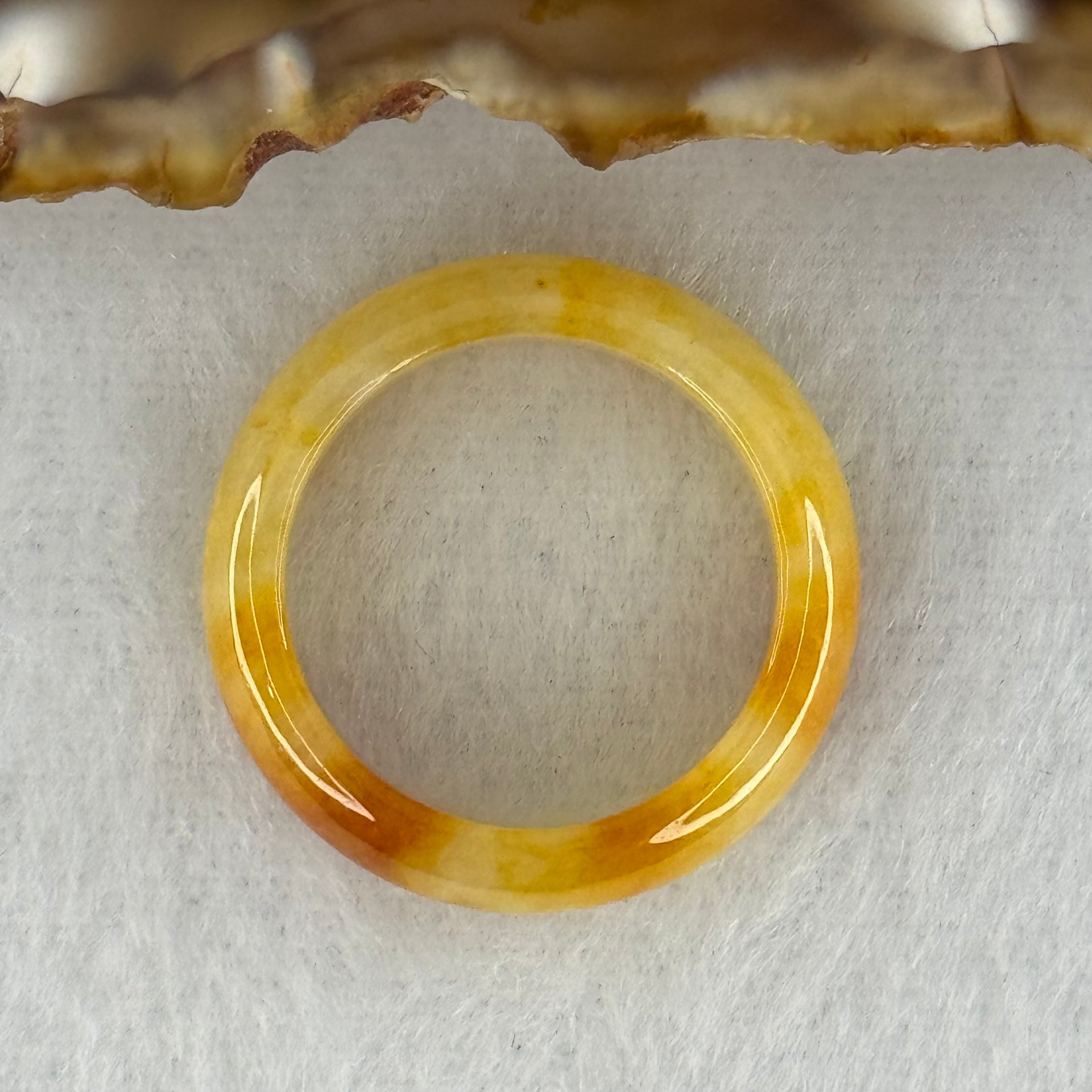 Type A Yellow Red Jadeite Ring 3.45g 6.3 by 3.3mm US 7.3 HK 16.2 (Burned with Very Slight Internal Lines) - Huangs Jadeite and Jewelry Pte Ltd