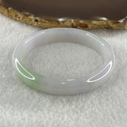 Natural Type A Light Lavender with Green Jadeite Oval Bangle 37.75g Inner Diameter 55.6mm 11.1 by 6.9mm (Close to Perfect) - Huangs Jadeite and Jewelry Pte Ltd