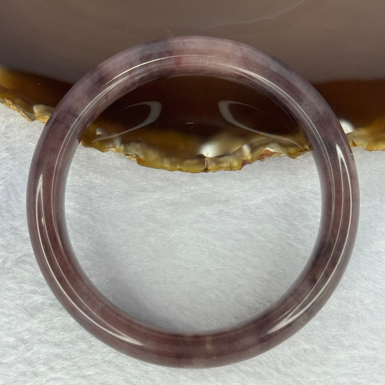 Transparent Purple Quartzite Jade Bangle 天山玉手镯 Internal Diameter 59.5mm 60.70g 15.2 by 9.1mm - Huangs Jadeite and Jewelry Pte Ltd