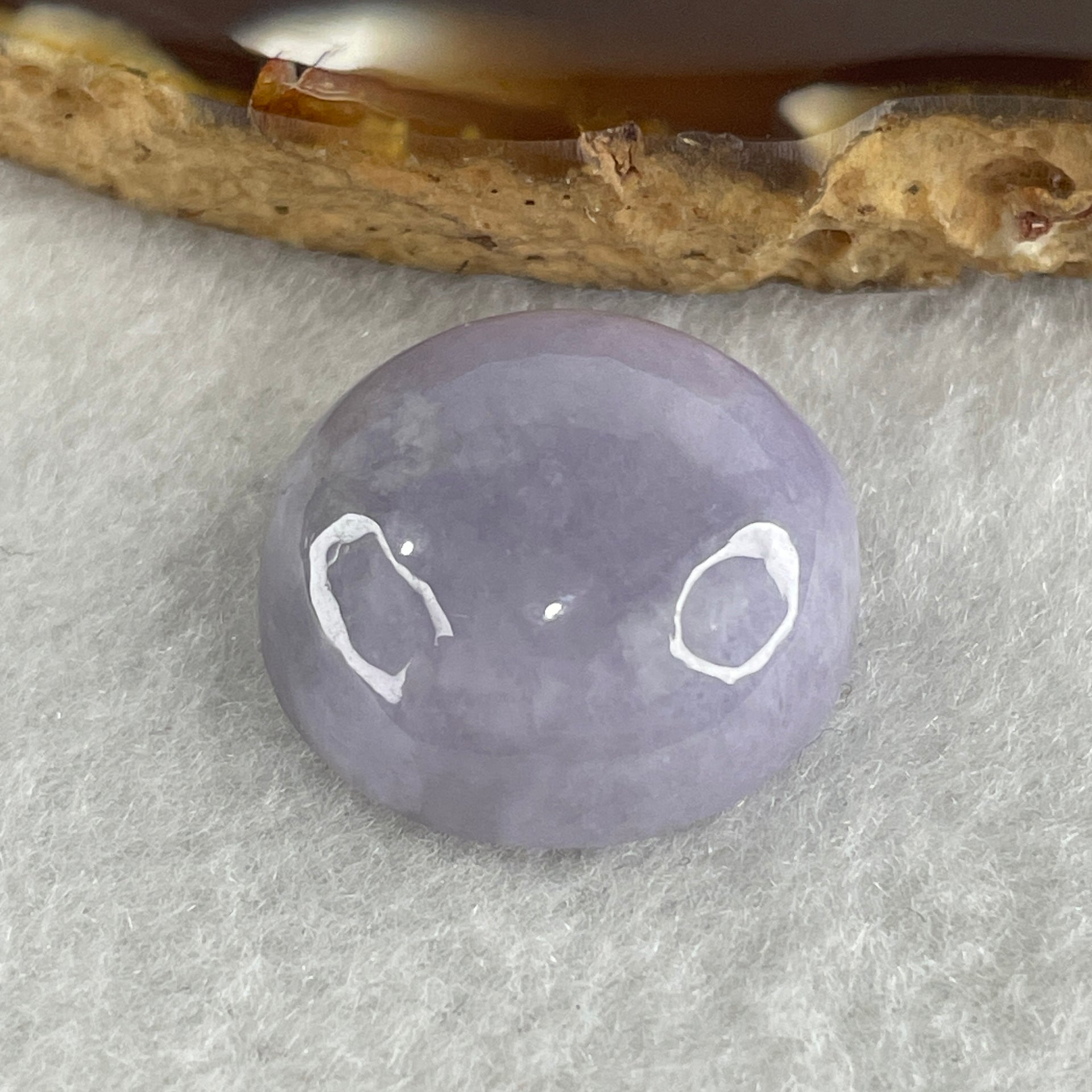 Natural Type A Lavender Jadeite Round Shape Cabochon Stone for Setting 8.48g 20.8 by 10.0mm - Huangs Jadeite and Jewelry Pte Ltd