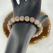 Certified Natural Alashan Agate Greyish Beads Bracelet 21.945g 15.5cm 9.4mm 21Beads - Huangs Jadeite and Jewelry Pte Ltd