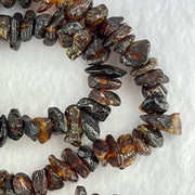 Natural Blood and Yellow Amber Beads Irregular Bracelet 39.81g 80cm 14.4 by 8.3 by 4.4mm to 7.8 by 7.7 by 4.9mm 95pcs - Huangs Jadeite and Jewelry Pte Ltd