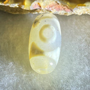 Natural Powerful Tibetan Old Oily Agate 3 Eyes Dzi Bead Heavenly Master (Tian Zhu) 三眼天诛 2.95g 19.7 by 10.2mm - Huangs Jadeite and Jewelry Pte Ltd