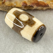 Natural Powerful Tibetan Old Oily Agate 3 Eyes Dzi Bead Heavenly Master (Tian Zhu) 三眼天诛 3.66g 18.7 by 10.7mm - Huangs Jadeite and Jewelry Pte Ltd