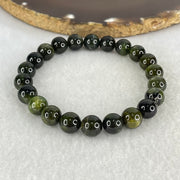 Above Average Grade Natural Green Cats Eye Tourmaline Beads Bracelet 22.44g 16cm 8.8mm 22 Beads - Huangs Jadeite and Jewelry Pte Ltd