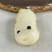 Natural White Milky Quartz Mini Hedgehog Display 43.66g 47.0 by 26.8 by 26.1mm - Huangs Jadeite and Jewelry Pte Ltd