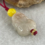Natural Type A Light Brownish-Red Jadeite Pixiu Charm | Wealth-Attracting Mythical Beast & Protection Talisman (2.39g | 15.6 x 11.6 x 5.5mm) - Huangs Jadeite and Jewelry Pte Ltd