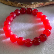 Natural Red Agate Beads Bracelet 28.08g 15.5cm 10.3mm 19 Beads - Huangs Jadeite and Jewelry Pte Ltd