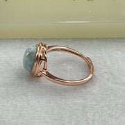 Natural Larimar in S925 Silver Rose Gold Color Ring (Adjustable Size) 2.55g 9.9 by 8.0 by 5.0mm - Huangs Jadeite and Jewelry Pte Ltd