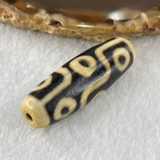 Natural Powerful Tibetan Old Oily Agate 9 Eyes Dzi Bead Heavenly Master (Tian Zhu) 九眼天诛 10.20g 38.8 by 13.1mm - Huangs Jadeite and Jewelry Pte Ltd