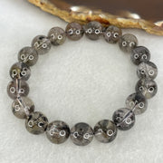 Natural Black Auralite Quartz Beads Bracelet 27.50g 16cm 10.3mm 19 Beads - Huangs Jadeite and Jewelry Pte Ltd