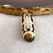 Natural Powerful Tibetan Old Oily Agate Water Lines 8 Eyes Dzi Bead Heavenly Master (Tian Zhu) 水纹八眼天诛 9.56g 38.4 by 12.6mm - Huangs Jadeite and Jewelry Pte Ltd