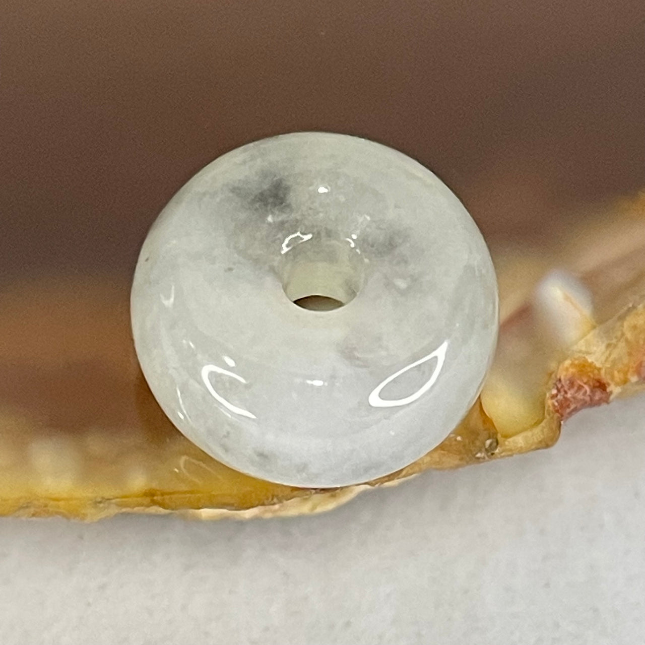 Type A Semi Icy Light Lavender With Wuji Grey Jadeite Ping An Kou Charm/Pendant 2.06g 12.7 by 6.1mm - Huangs Jadeite and Jewelry Pte Ltd