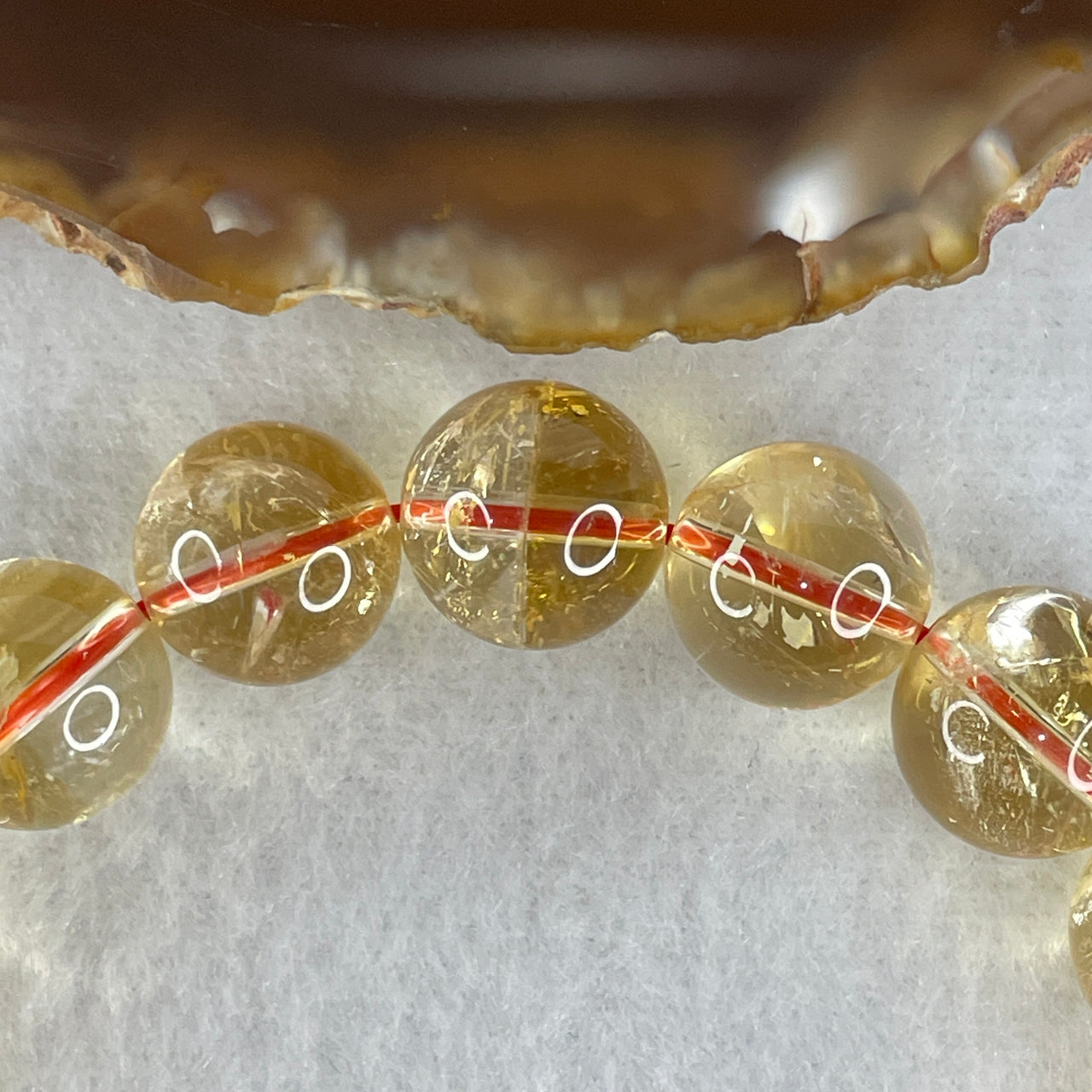 Certified Average Grade Natural Yellow Citrine Crystal Beads Bracelet | 12.8mm Golden Merchant's Stone Power (46.84g | 17cm Wrist Sizing | 17 Beads)