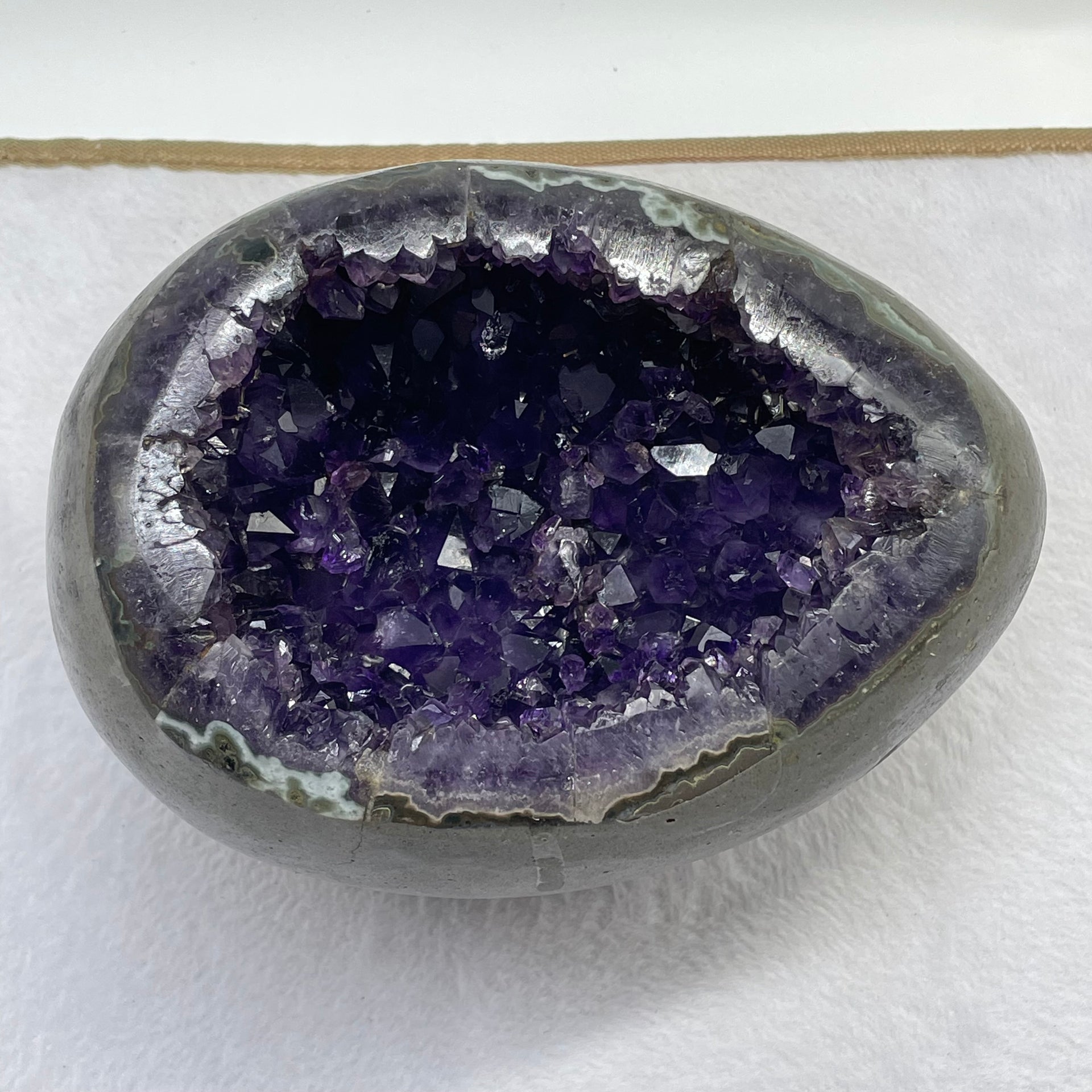 Natural Deep Purple Amethyst Egg with Wooden Stand Display Total Weight 4,534.1g 160.0 by 160.0 by 270.0mm - Huangs Jadeite and Jewelry Pte Ltd