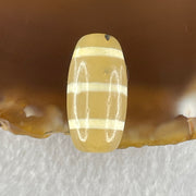 Natural Powerful Tibetan Old Oily Agate 3-Lines Dzi Bead Heavenly Master (Tian Zhu) 三行天诛 2.57g 18.8 by 9.6mm - Huangs Jadeite and Jewelry Pte Ltd