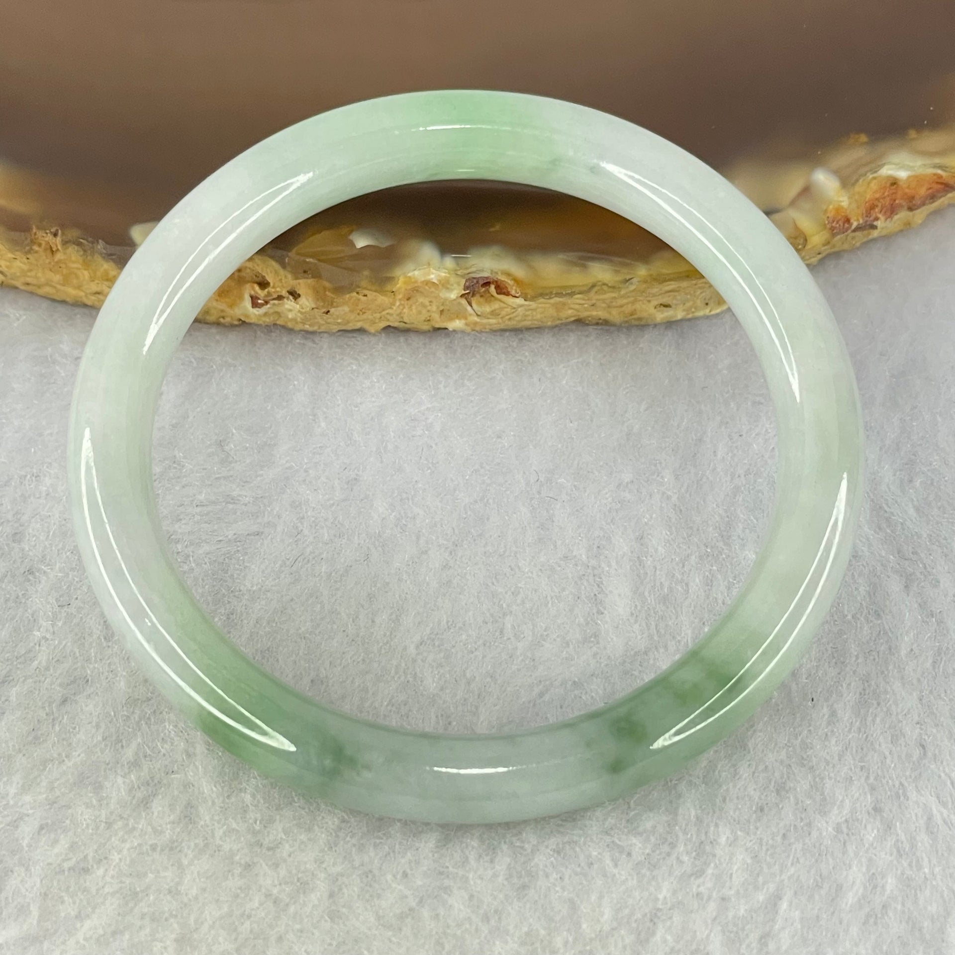 Type A Lavender and Green Jadeite Bangle Internal Diameter 44.0mm 15.58g 6.1 by 6.1mm (Very Very Fine Internal Line) - Huangs Jadeite and Jewelry Pte Ltd