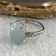 Type A Lavender Cabochon Jadeite in S925 Sliver Ring (Adjustable Size) 2.72g 13.6 by 10.4 by 6.0mm - Huangs Jadeite and Jewelry Pte Ltd