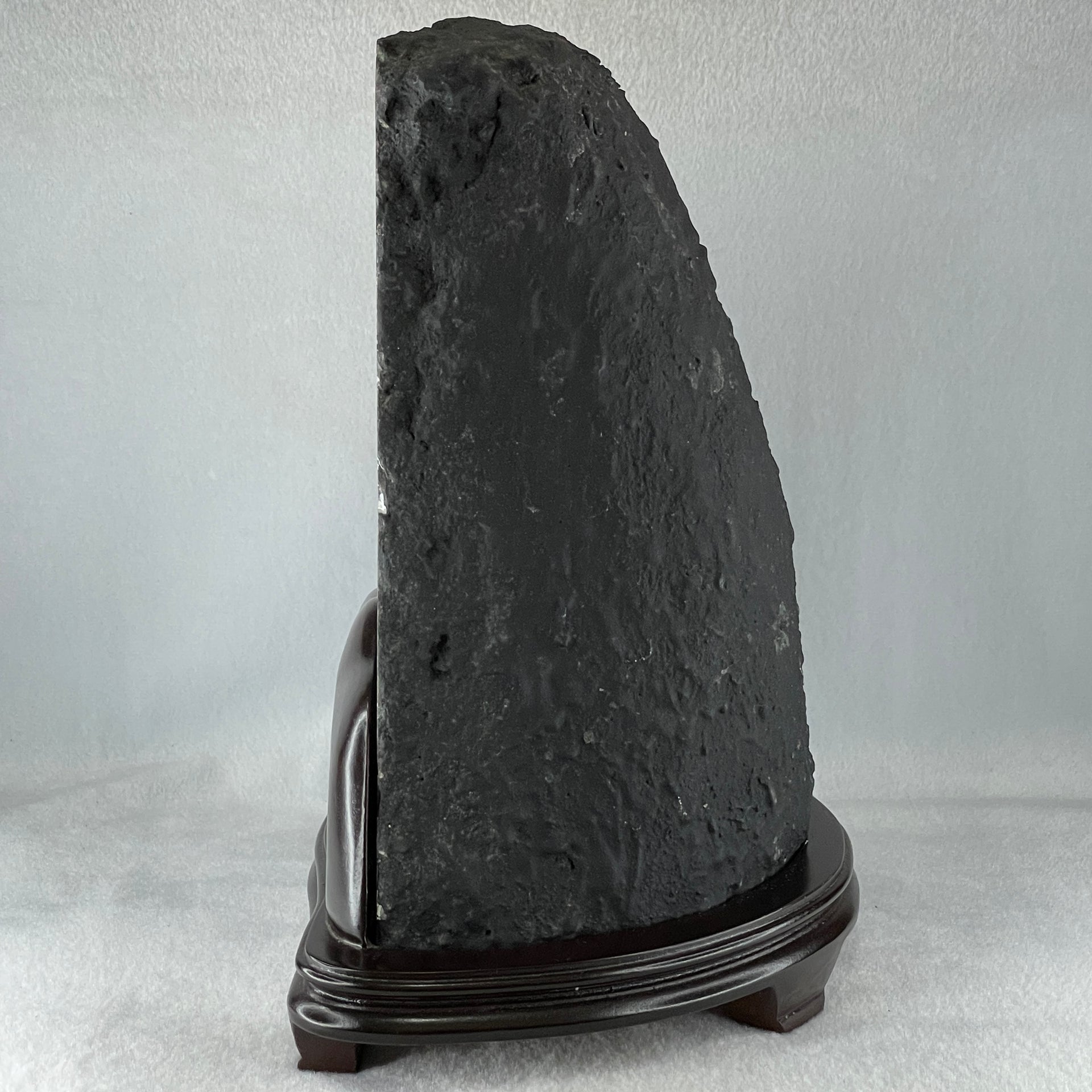 Natural Amethyst Cave with Wooden Stand Display 5,797.1g 230.0 by 165.0 by 270.0mm - Huangs Jadeite and Jewelry Pte Ltd