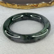 Type A Grey Wuji with Emerald Green Jadeite Bangle Internal Diameter 54.8mm 88.42g 13.5 by 12.0mm (Very Slight Internal Line) - Huangs Jadeite and Jewelry Pte Ltd