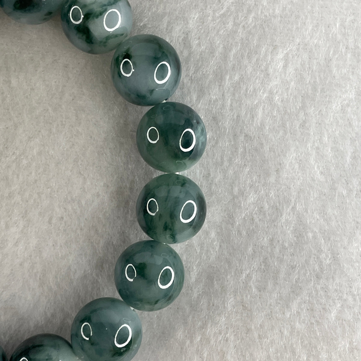 Certified Natural Type A Lavender with Old Mine Green Piao Hua Jadeite Beads Bracelet | 17cm (66.69g | 16 Beads 13.4mm | Crown, Heart & Third Eye Chakra Harmony, Regal Prosperity & Peace Shield) - Huangs Jadeite and Jewelry Pte Ltd