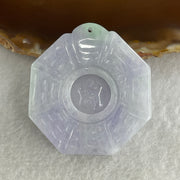 Certified Natural Type A Lavender with Green Spot Jadeite Tai Chi Bagua Pendant 26.65g 43.2 by 40.2 by 6.5mm - Huangs Jadeite and Jewelry Pte Ltd