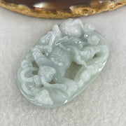 Type A Light Sky Blue Jadeite Sun Wu Kong Pendant 27.49g 52.8 by 37.1 by 11.0mm - Huangs Jadeite and Jewelry Pte Ltd