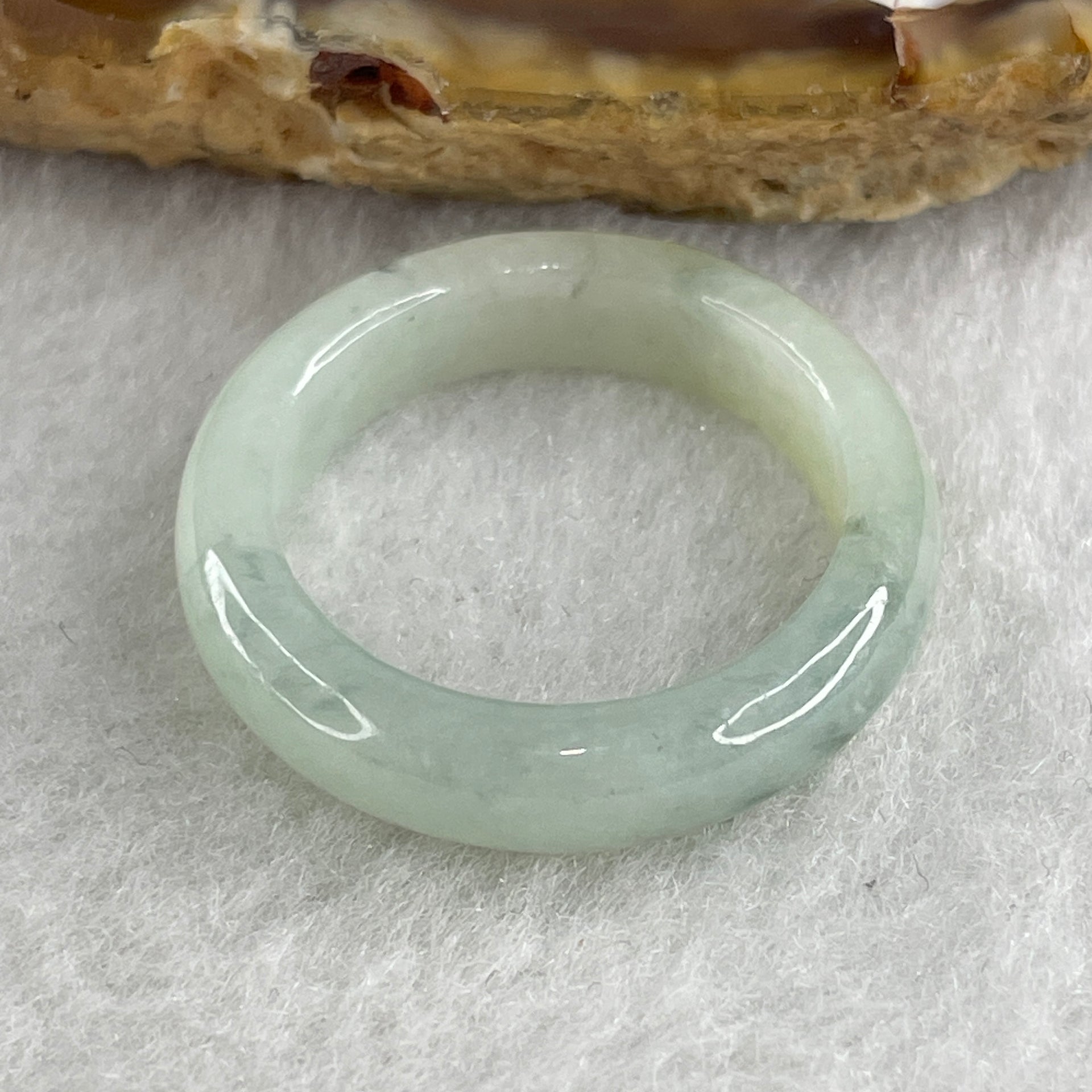 Natural Type A Faint Green with Green Jadeite Ring 3.03g 5.1 by 3.3mm US 8 HK 17.5 - Huangs Jadeite and Jewelry Pte Ltd