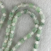 Certified Natural Type A Light Green Jadeite Lulutong Beads with Natural White Agate Beads Necklace 55.36g 74cm 6.6mm 62 Lulutong - Huangs Jadeite and Jewelry Pte Ltd