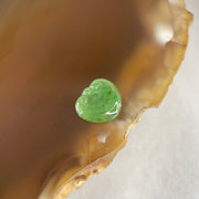 Type A Old Mine Full Green Jadeite Ruyi Charm Stone For Setting 0.39g 9.8 by 8.8 by 2.0mm - Huangs Jadeite and Jewelry Pte Ltd