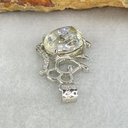 Above Average Grade Rare Natural Blue Dumortierite Rutilated Quartz in S925 Rat Pendant 1.63g 9.9 by 7.1 by 5.5mm - Huangs Jadeite and Jewelry Pte Ltd