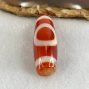 Natural Powerful Tibetan Old Oily Red White Agate One Eye Gold Metal Element Dzi Bead Heavenly Master (Tian Zhu) 一眼金天珠 11.08g 10.25g 37.9 by 13.2mm - Huangs Jadeite and Jewelry Pte Ltd