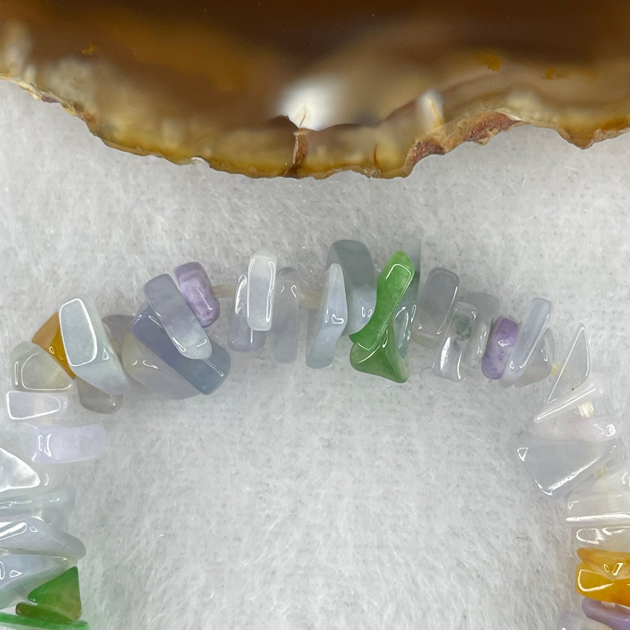 Certified Natural Type A Lavender & Green-Yellowish Jadeite Beads Irregular Bracelet | 82 Sacred Prayer Beads Multi-Wrap Strand | Authentic Myanmar Feicui Tri-Color Harmony & Serenity Talisman (15.66g | 8.9mm | 14cm Wrist Fit)