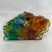 Liuli Pixiu with Treasures Pair Display 1,690.6g 155.0 by 80.0 by 160.0mm, 1,628.6g 151.0 by 87.0 by 158.0mm - Huangs Jadeite and Jewelry Pte Ltd