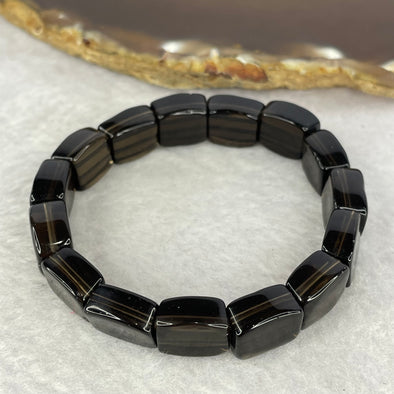Natural Smoky Quartz Bracelet 21.02g 13cm 10.4 by 9.7 by 6.6 by 15 pcs - Huangs Jadeite and Jewelry Pte Ltd