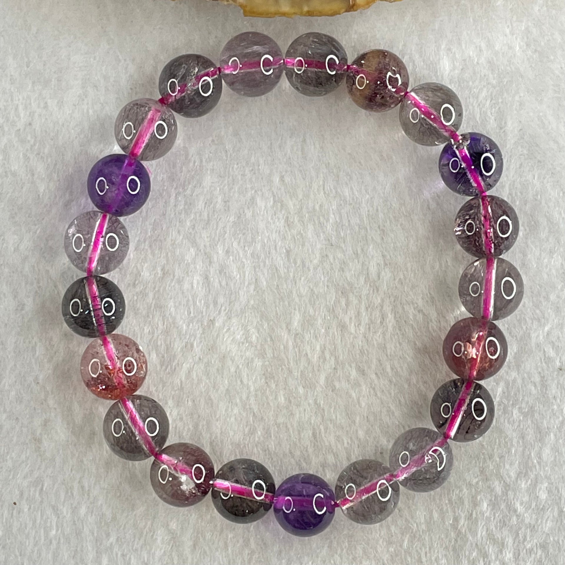 Natural Super 7 超级七 Bracelet 22.33g 9.5mm/bead 21 beads 15.5cm - Huangs Jadeite and Jewelry Pte Ltd