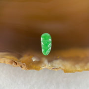 Type A Old Mine Full Green Jadeite Peapod Charm Stone For Setting 0.09g 10.2 by 4.4 by 1.2mm - Huangs Jadeite and Jewelry Pte Ltd