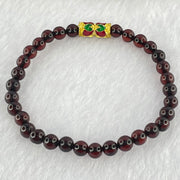 Natural Dark Blood Red Amber Beads Bracelet 天然血珀手链 3.89g 14.5cm 5.3mm 30 Beads - Huangs Jadeite and Jewelry Pte Ltd