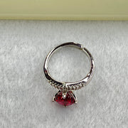 Red Cubic Zirornia in Sliver Ring (Adjustable Size) 2.84g 7.7 by 3.8mm - Huangs Jadeite and Jewelry Pte Ltd