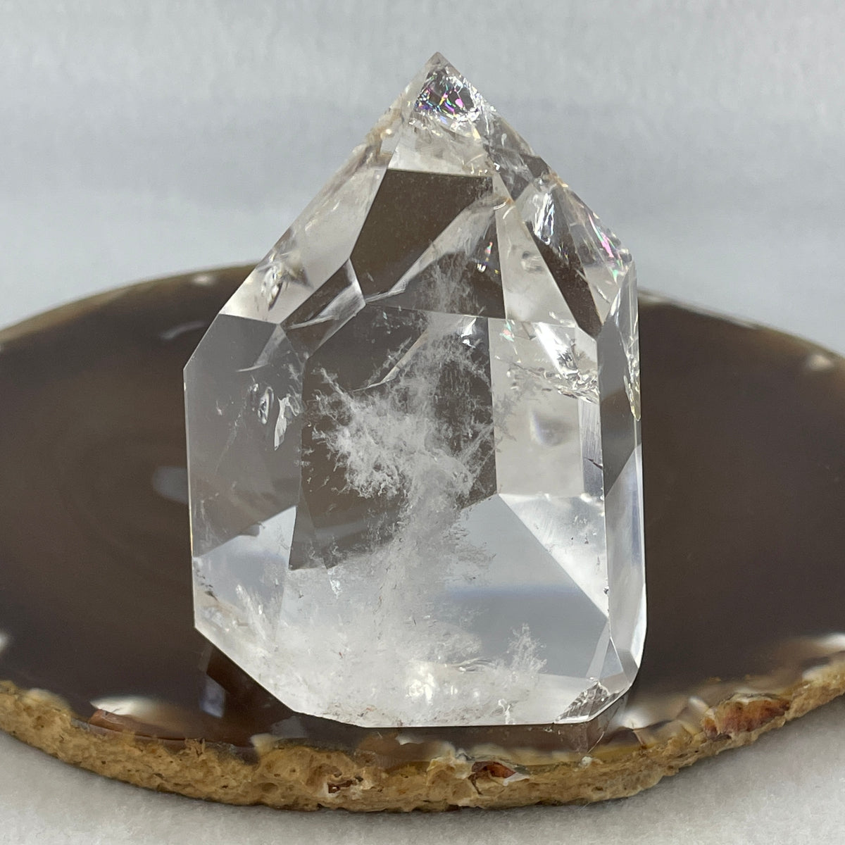 Good Grade Natural Clear Quartz Tower Display | (212.15g | 73.2 x 54.0 x 41.0mm | Healing Catalyst, "King of Crystals" Energy Focus & Space Purifier Tower, Feng Shui Energy Generator Catalyst)